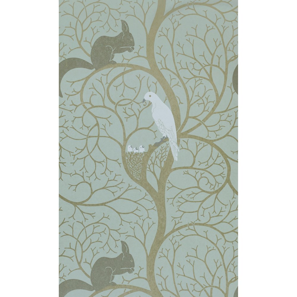 Squirrel And Dove Wallpaper 103 by Sanderson in Eggshell Ivy